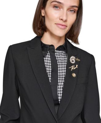 Karl Lagerfeld Women's Pin-Detail One-Button Blazer