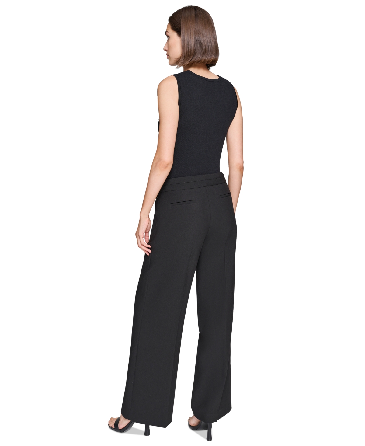 Karl Lagerfeld Women's High-Waist Wide-Leg Pants