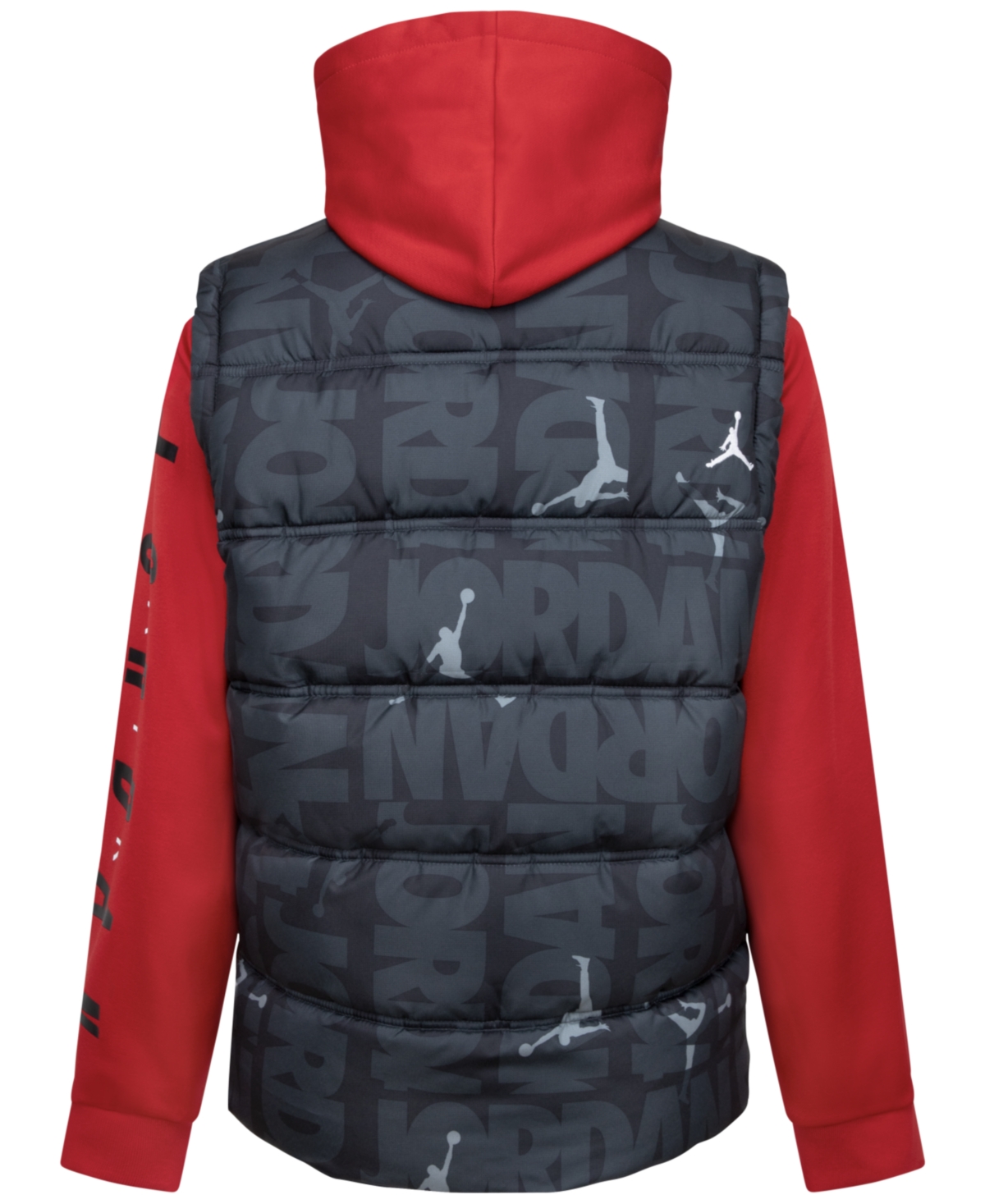 Jordan Big Boys Layered-Look Hooded Jacket - W0gassorte