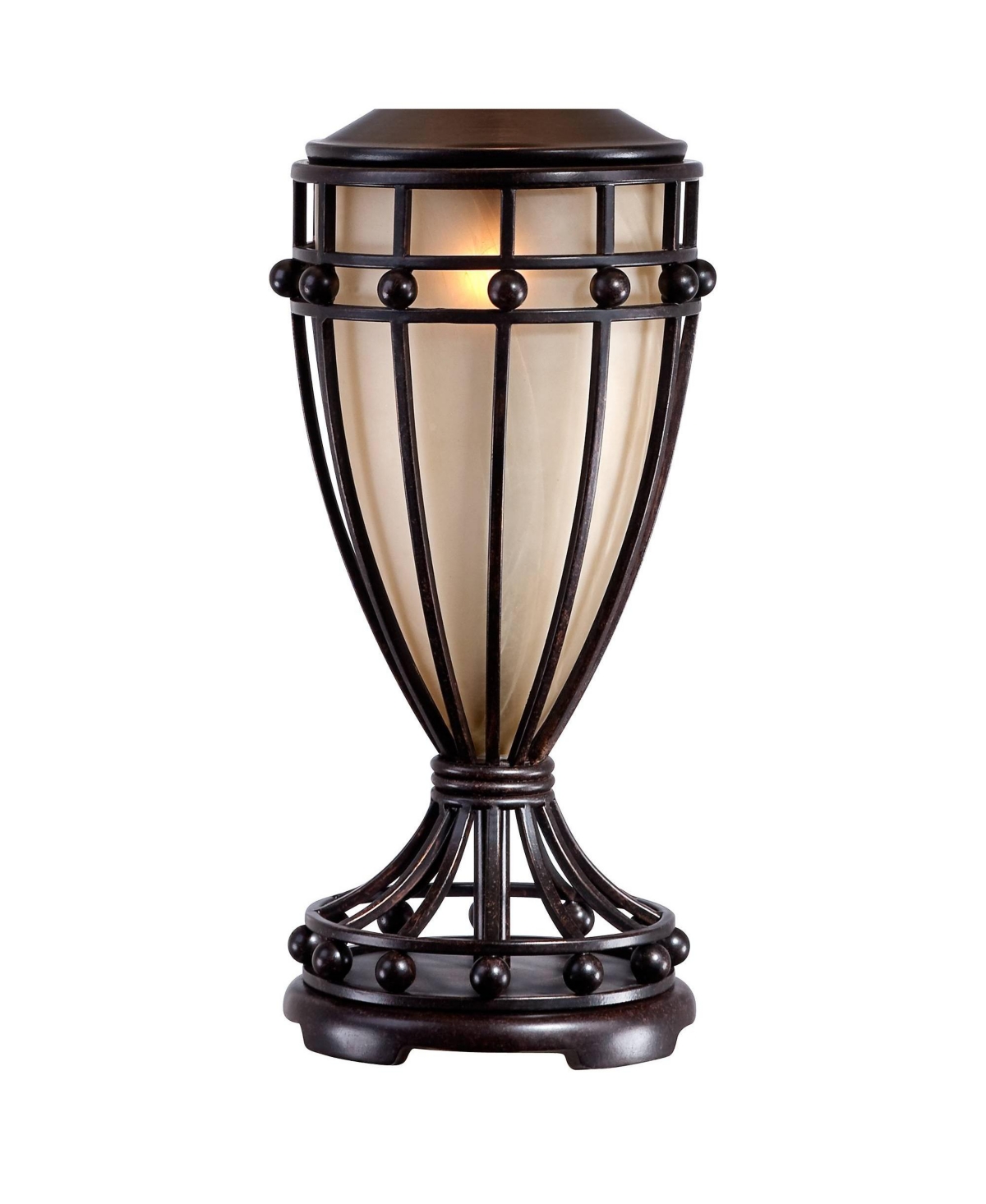 Franklin Iron Works Cardiff Rustic Table Lamp 33" Tall Brushed Iron with Nightlight Beige Fabric Shade for Bedroom Living Room Bedside Nightstand