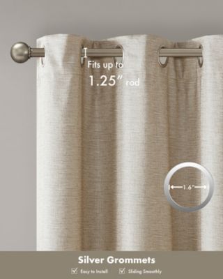 Como Tonal Printed Faux Silk Room Darkening Curtain for Bedroom, Grommet Top Design Panels Pair for Living Room, Width 42 length 95 inches 2 panels set, Green Window Panel