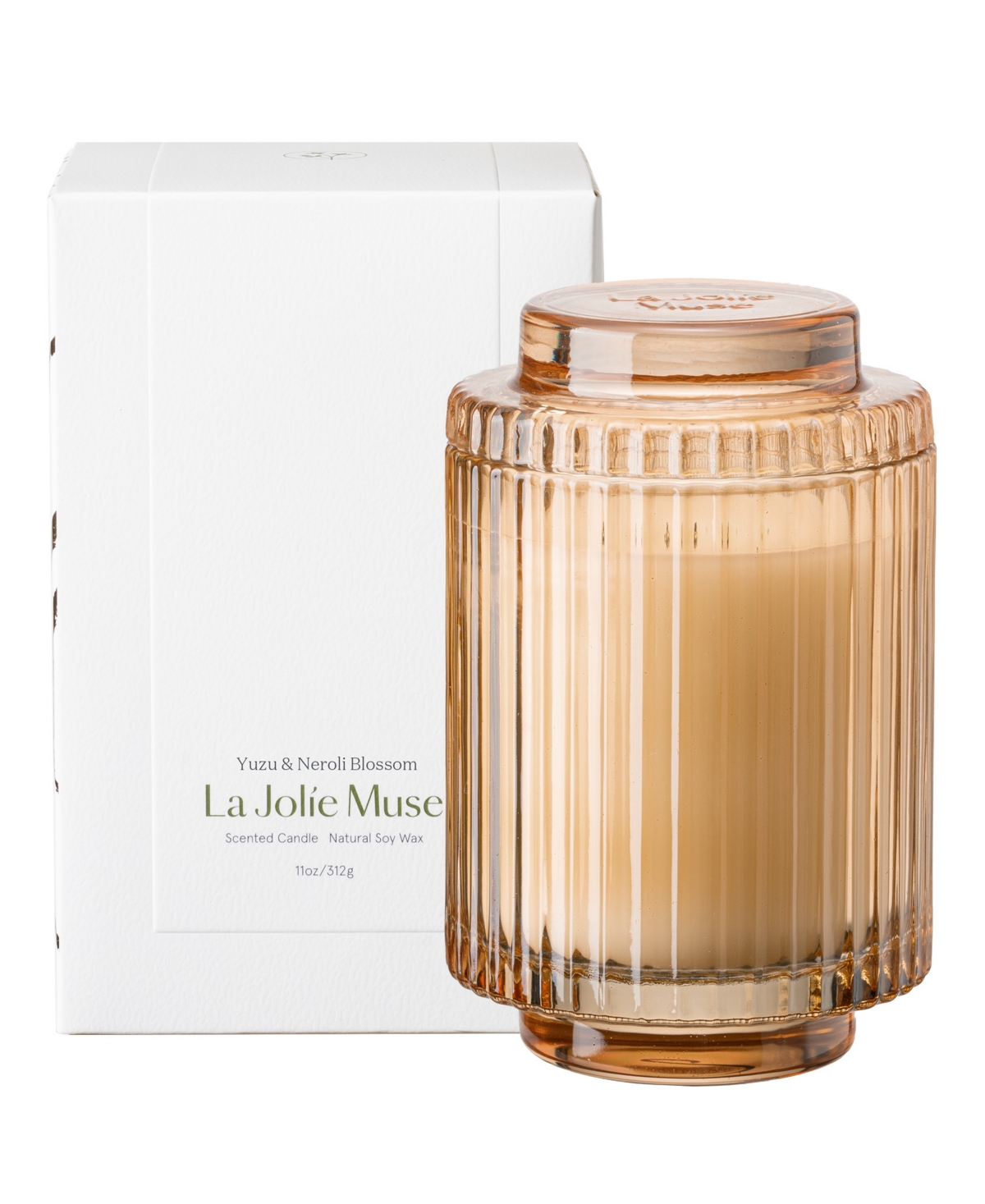 La Jolie Muse Amelie Candle, Yuzu Neroli Blossom, 11 oz In Apricot