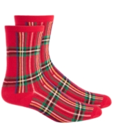 Holiday Lane Women's Holiday Crew Socks, Created for Macy's - Brinkley Plaid