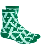 Holiday Lane Women's Holiday Crew Socks, Created for Macy's - Tree Stamps