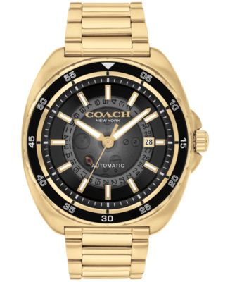COACH Men's Automatic Gold Charter Stainless Steel Watch