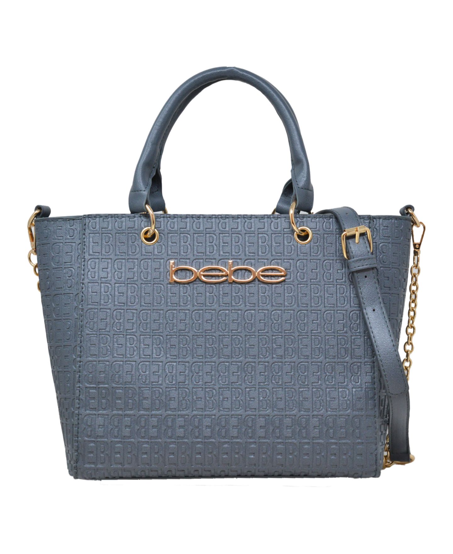 Женская сумка Bebe Celia Embossed Logo Satchel, цвет: Серый — фото 1