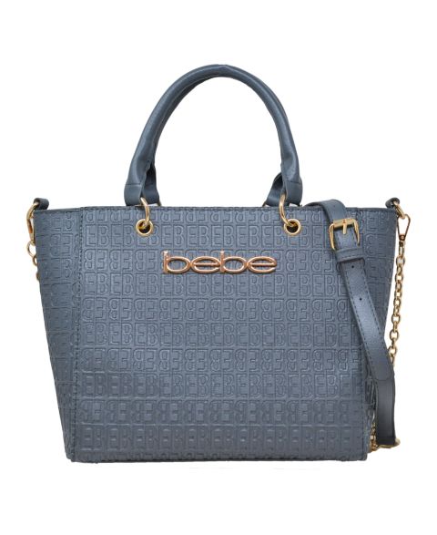Женская сумка Bebe Celia Embossed Logo Satchel, цвет: Серый