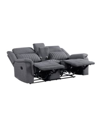 White Label Magnus 75" Double Reclining Love Seat with Center Console