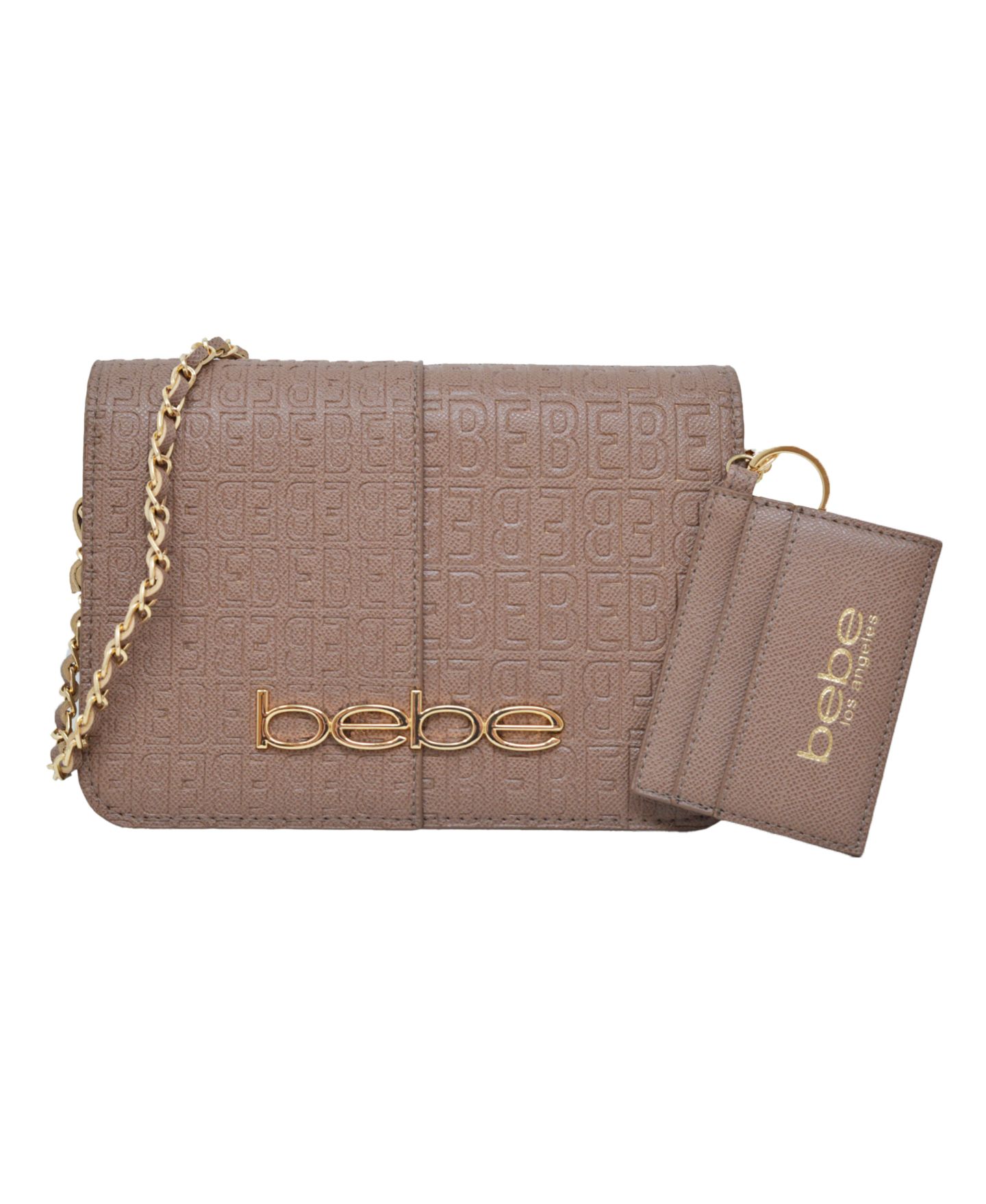 Женская сумка Bebe Ailey Emboss Large Crossbody, цвет: Однотонный серо-коричневый — фото 1