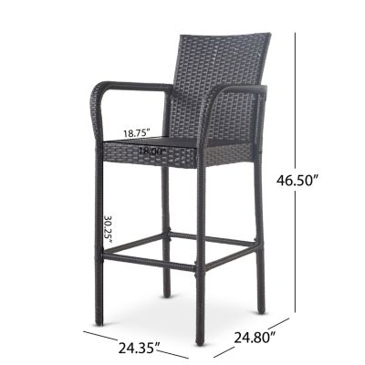 Streamdale Wicker Outdoor Barstools (Set of 2)