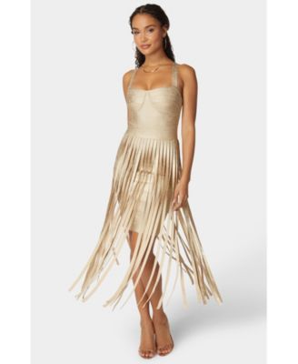 Women s Bandage Fringe Maxi Dress