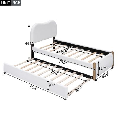 Twin Upholstered Platform Bed with Trundle