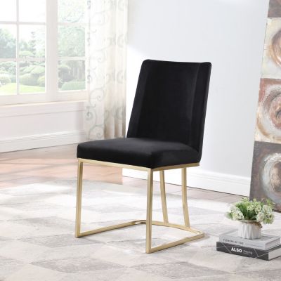 Velvet Upholstered Dining Chairs (Set of 2)