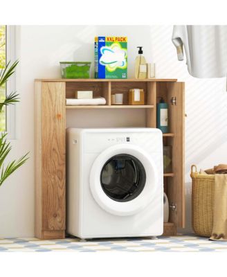 Over The Toilet Storage Cabinet Double Door Bathroom Toilet Storage Organizer