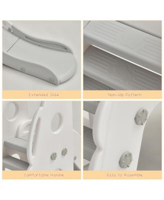 6 in 1 Toddler Slide and Swing Set Climber Playset w/ Ball Games Orange