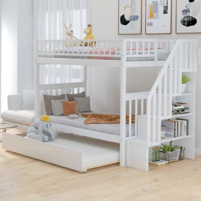 Streamdale Twin Over Twin Bunk Bed With Trundle And Storage