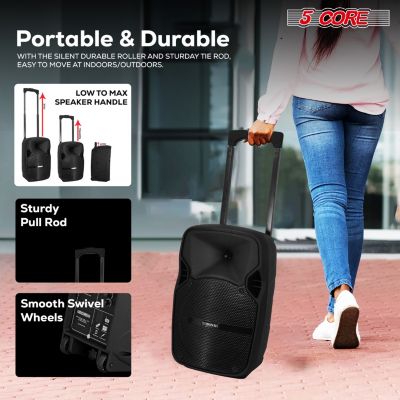 8 Inch TWS Bluetooth Party Speakers 250 W Portable Karaoke PA System Rechargeable Loudspeaker + Tripod Stand & 2x Wireless Mics LED Light