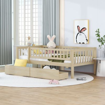 Twin Size Daybed Wood Bed With Two Drawers