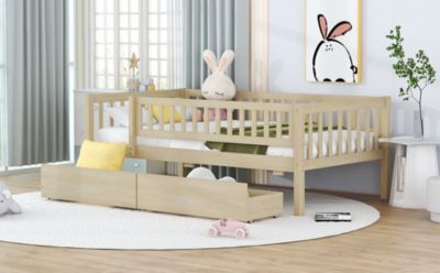 Twin Size Daybed Wood Bed With Two Drawers