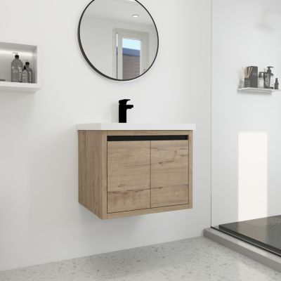 24 Inch Bathroom Cabinet with Sink, Soft Close Doors