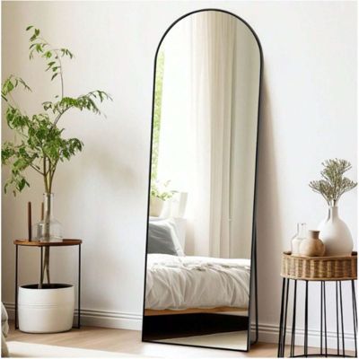 Arched Free Stand Mirror 18"x58" in Black