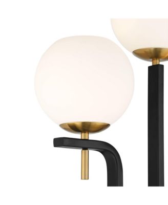 Acadia Modern Floor Lamp 71" Tall Black Warm Gold Metal 3-Light Frosted White Glass Globe Shades Decor for Living Room Reading House Bedroom Home Office House