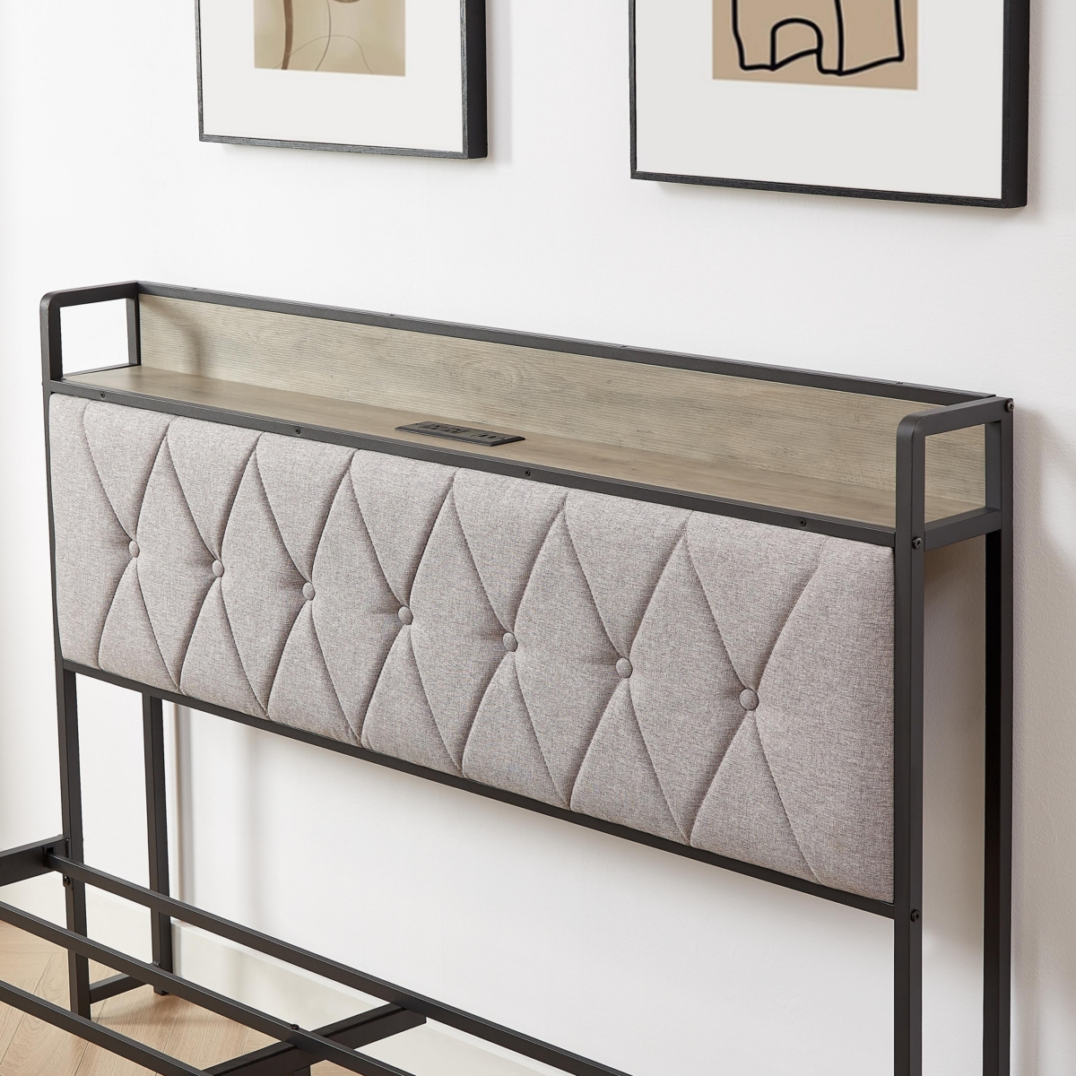 Streamdale Furniture Bed Frame With Charging Station Size, 87.8