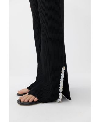 Women's Mother of Pearl Beaded Knit Pants