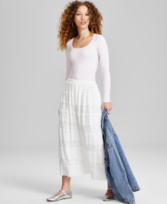 【NOFFICIALNOFFICE】LACE TRIMMED THREE TIER SKIRT ♥2C 3 Layered Lace Skirt – YZ