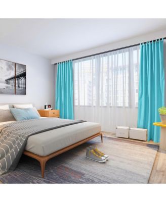 54"x96" Outdoor Privacy Curtain Tab Top Drape UV30+ Pergola Porch Garden 4 Pack