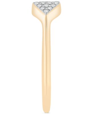 Diamond Triangle Cluster Cuff Ring (1/6 ct. t.w.) in 10k Gold or 10k White Gold, Created for Macy's