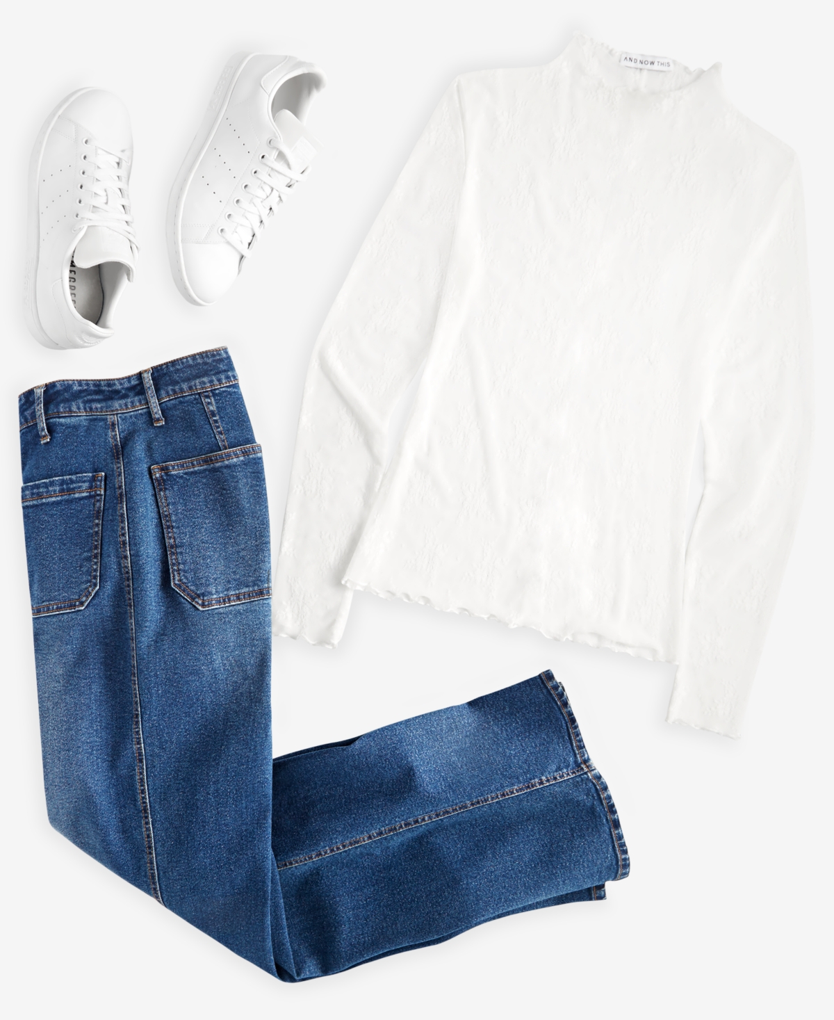 And Now This Women's Floral-Lace Mock-Neck Top, Created for Macy's