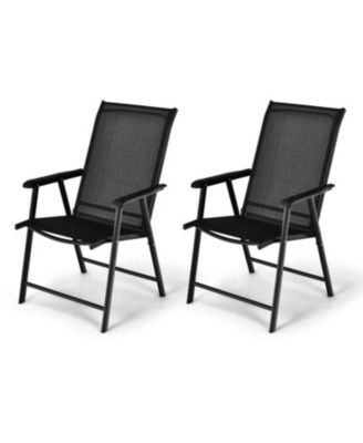 Set of 2 Outdoor Patio Folding Chair with Ergonomic Armrests