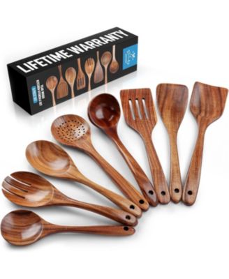 Premium 8-Piece Wooden Spoons for Cooking