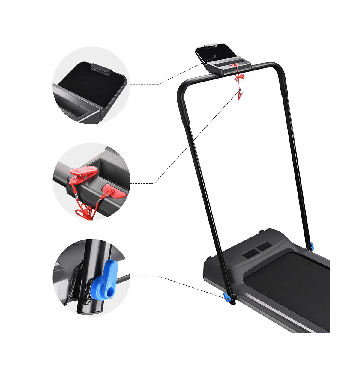 Yescom 1100W Folding Electric Treadmill Portable Power Motorized Machine Running Gym Fitness- Black