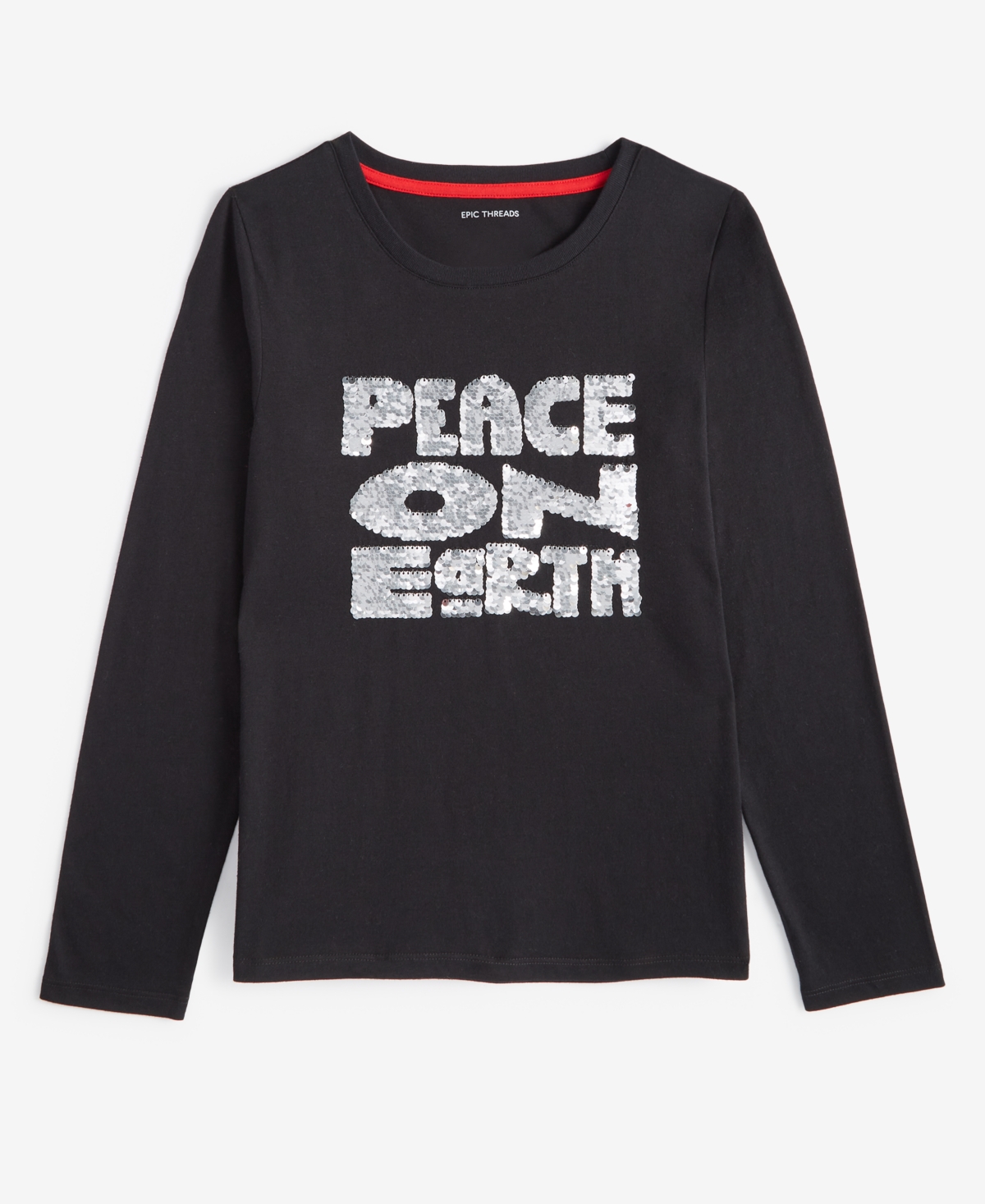Epic Threads Girls Peace on Earth Long-Sleeve T-Shirt, Created for Macy's