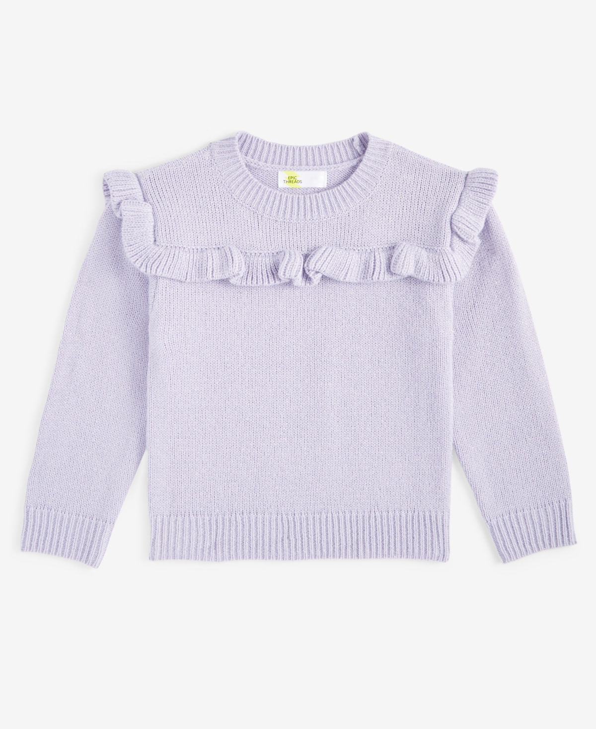 EPIC THREADS TODDLER GIRLS RUFFLED METALLIC SWEATER, CREATED FOR MACY'S 
