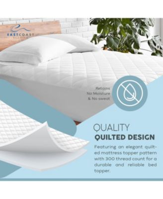 Queen Size Fitted Mattress Protector Quilted Soft 300TC Cotton