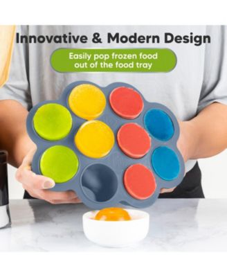 Prep Silicone Baby Food Freezer Tray with Clip-on Lid, 2oz x 10 Silicone Freezer Molds, BPA-Free Baby Food Storage