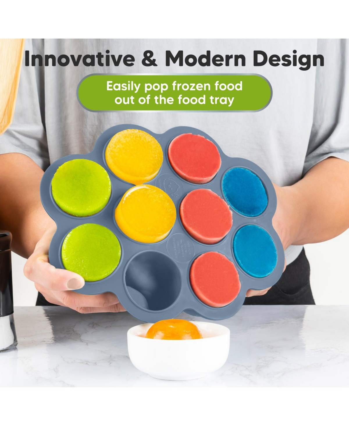 KeaBabies Prep Silicone Baby Food Freezer Tray with Clip-on Lid, x 10 Silicone Freezer Molds, Bpa-Free Baby Food Storage