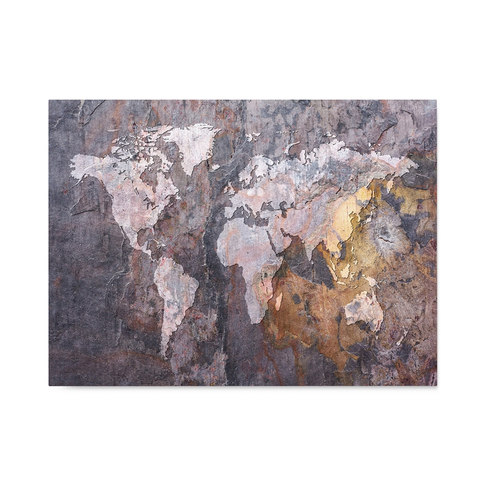World Map Rock Canvas Art by Michael Tompsett   Wall Art   For The