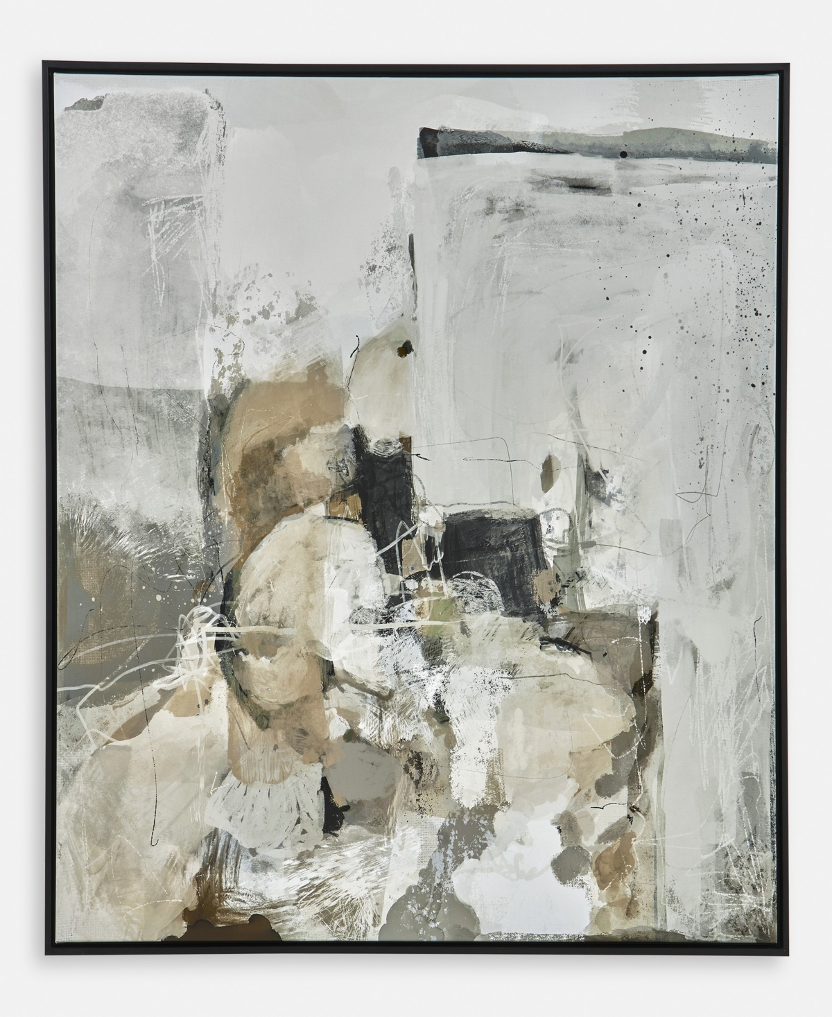 Uttermost Solace Framed Canvas In Gray