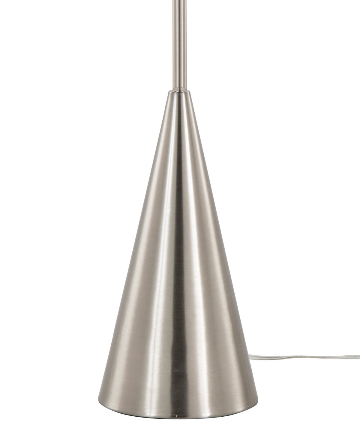 Lumisource Cone 64" Contemporary Metal Floor Lamp In Brushed Nickel,white Linen