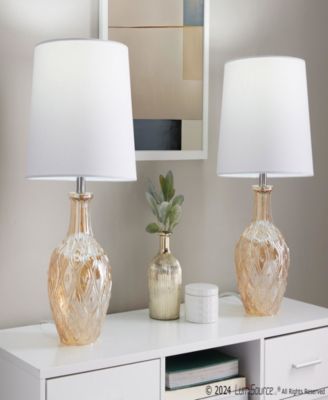 Gloria Round 20" Contemporary Glass Accent - Set of 2 Lamp
