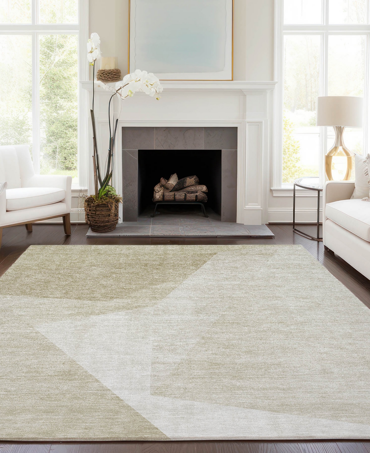 Addison Chantille Acn656 5'x7'6" Area Rug In Beige