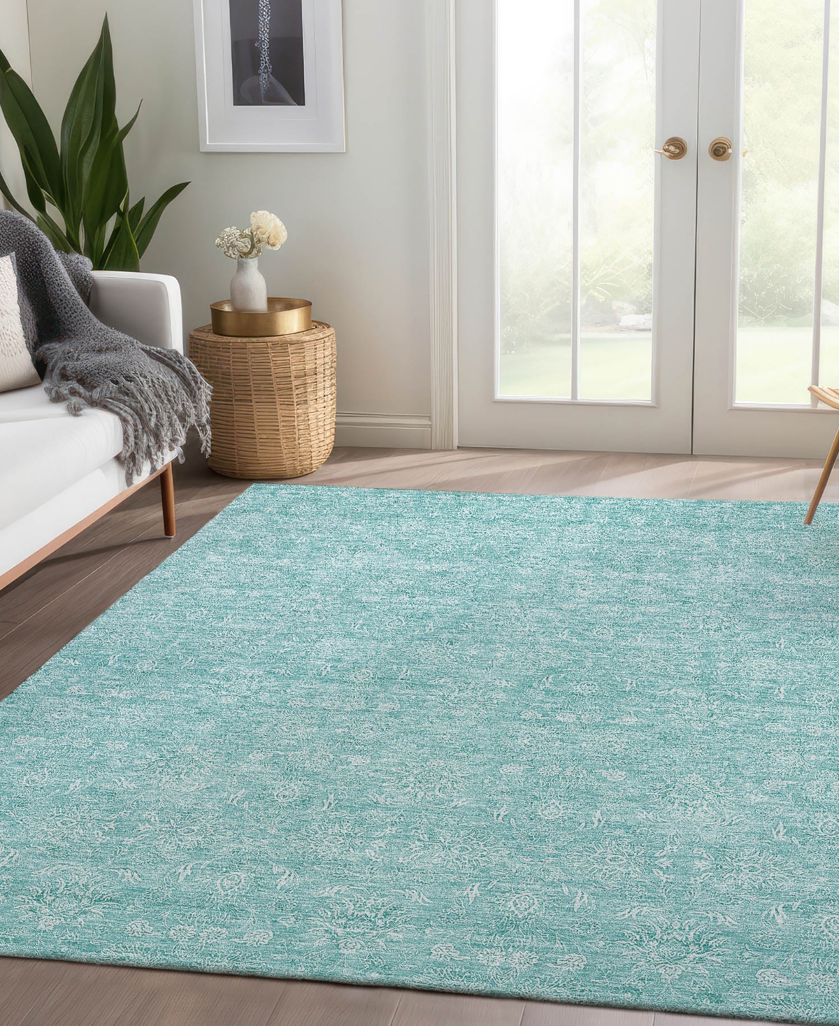 Addison Chantille Acn703 2'6"x3'10" Area Rug In Aqua