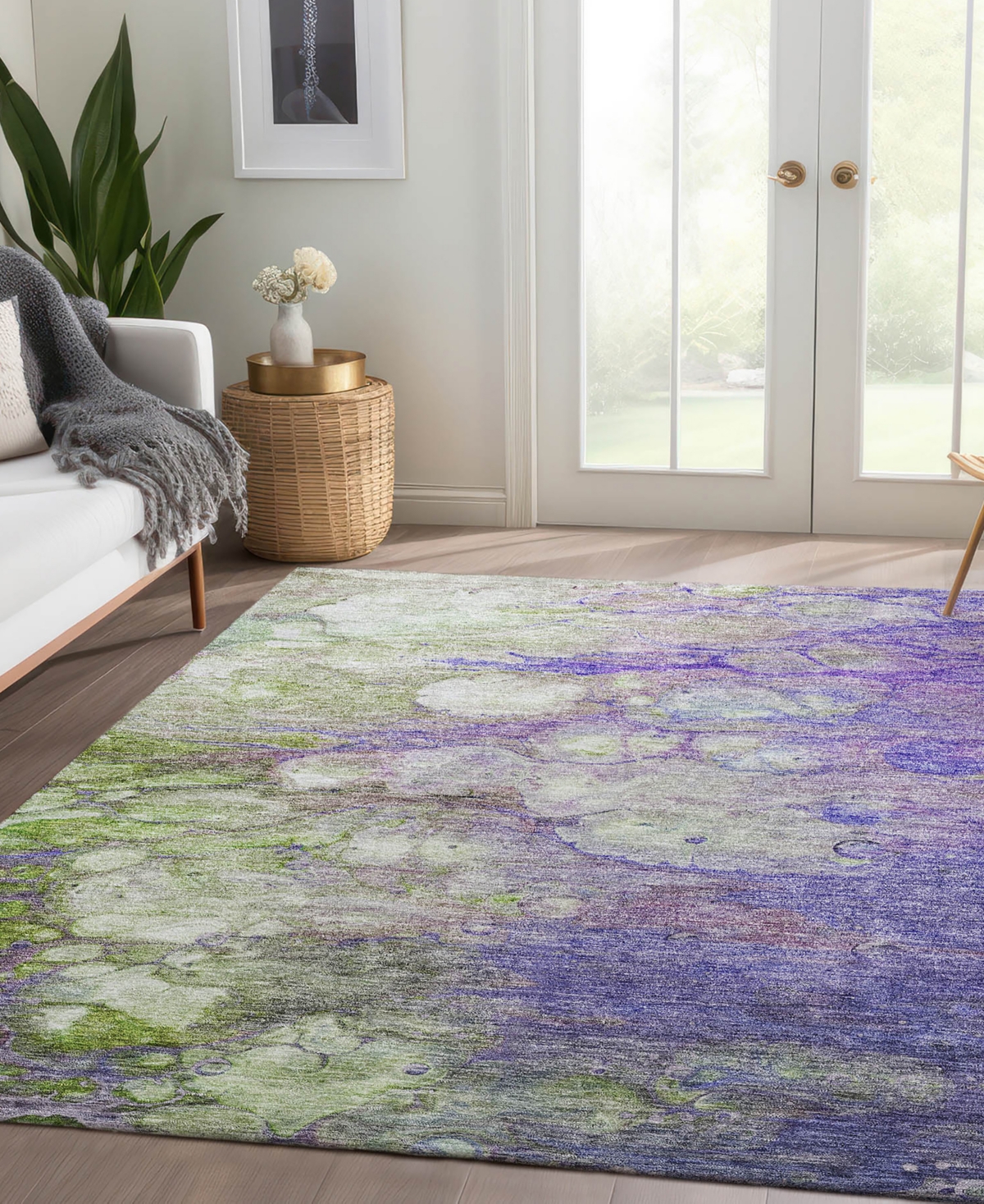 Addison Chantille Machine Washable Acn698 9'x12' Area Rug In Purple