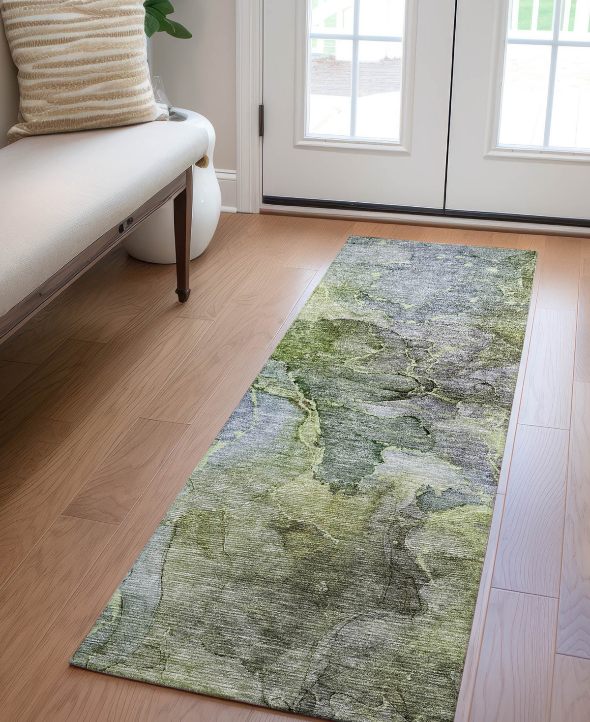 Addison Chantille Acn689 2'3"x7'6" Runner Area Rug In Olive