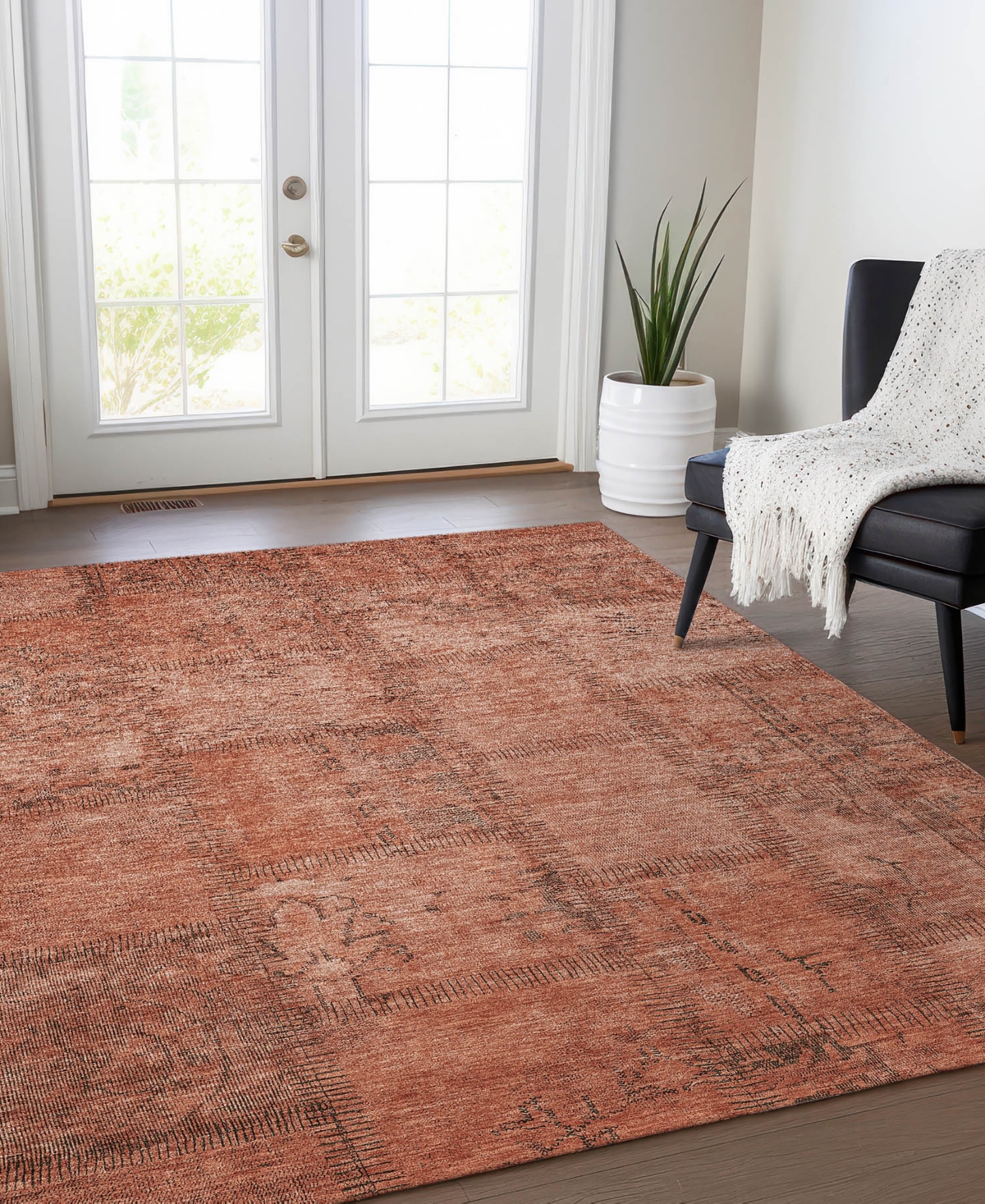 Addison Chantille Acn685 8'x10' Area Rug In Salmon
