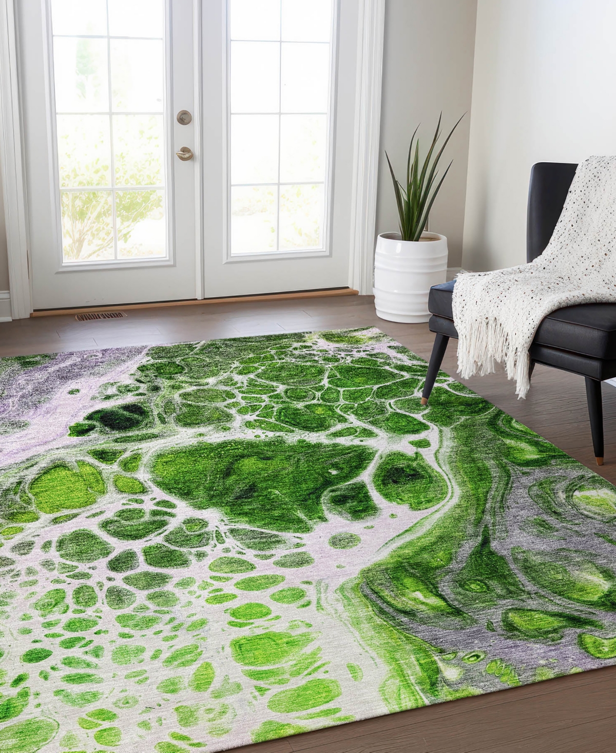 Addison Chantille Acn682 9'x12' Area Rug In Lime